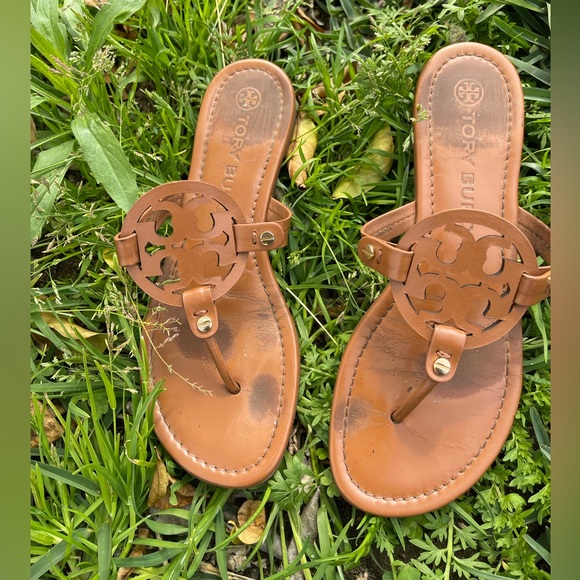 TORY BURCH Miller Sandals Vintage Vachetta size 8.5 - Picture 3 of 11